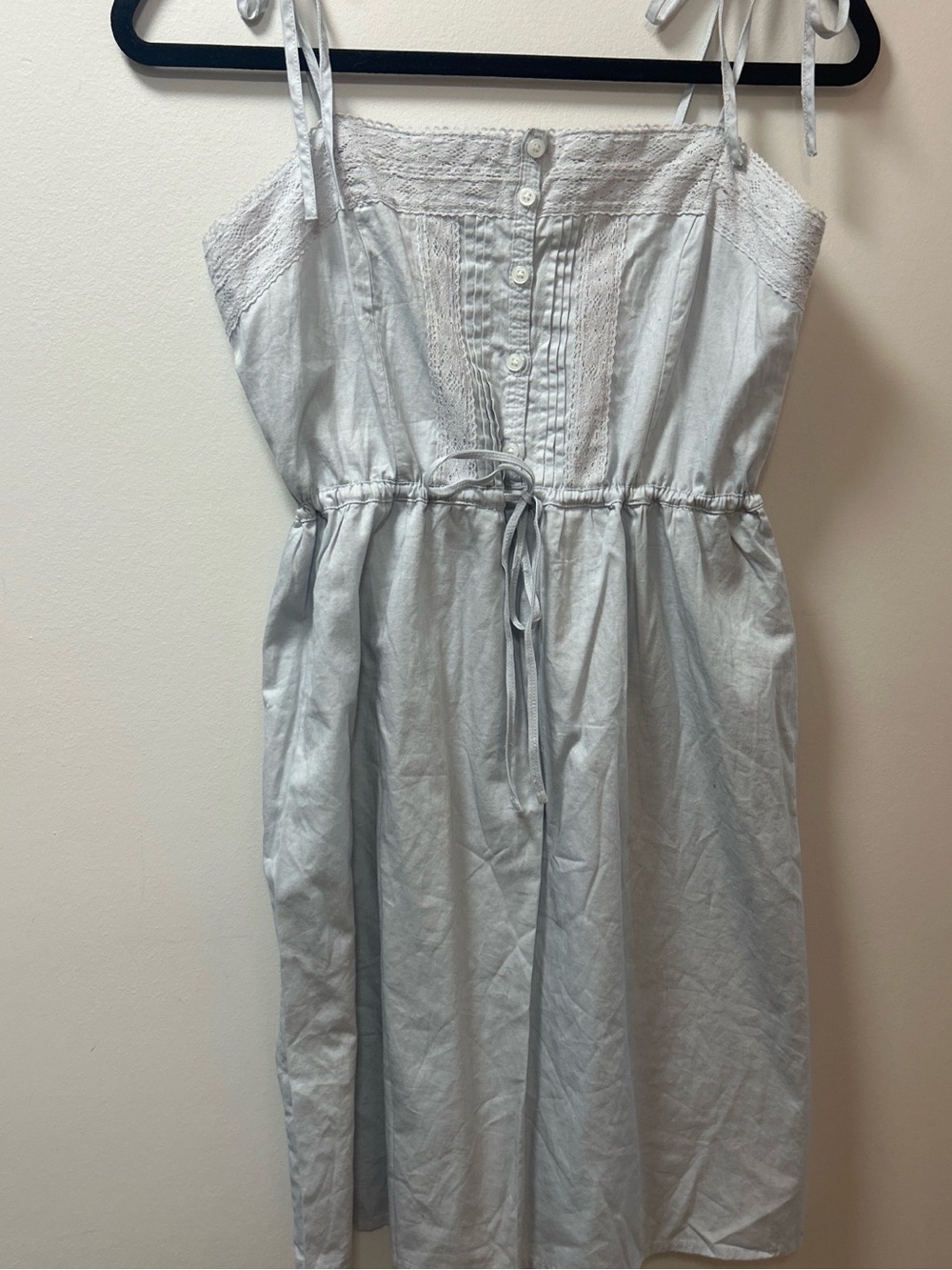 Brandy Melville Light Gray Tie-Strap Mini Dress